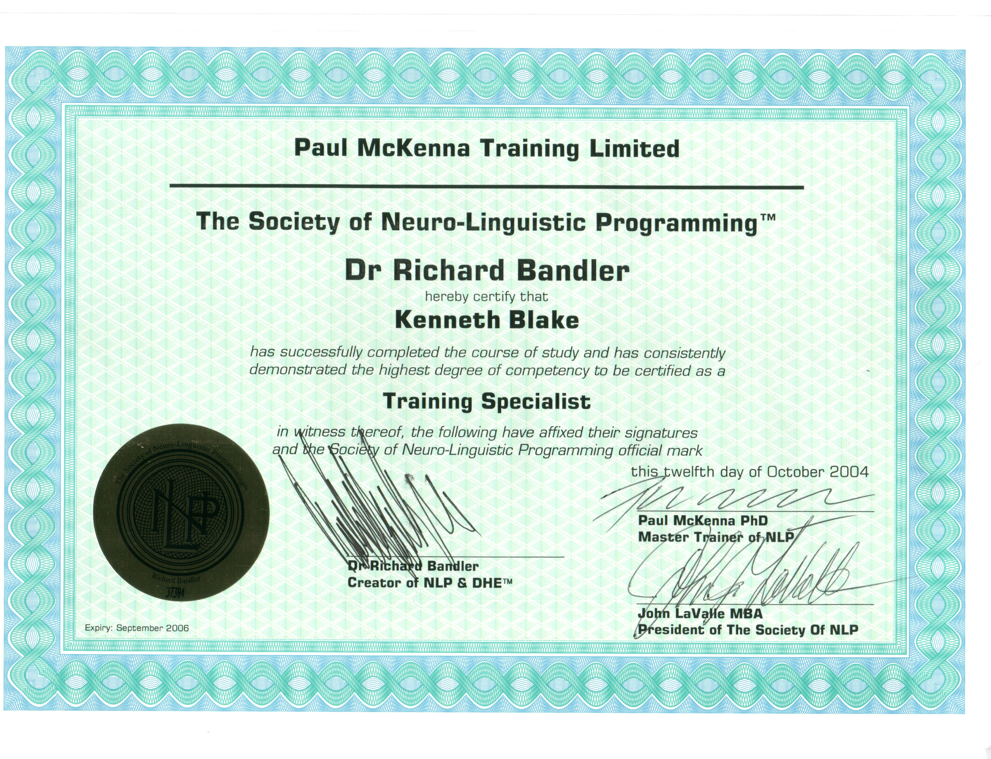 about me master training specialist